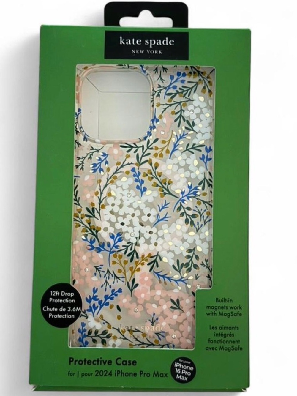 kate spade Floral Protective Case for iPhone 16 Pro Max - Pink/White